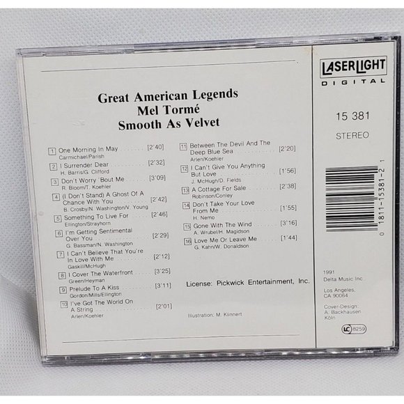 Great American Legend Mel Torme Smooth As Velvet Laserlight Digital CD - Picture 10 of 11